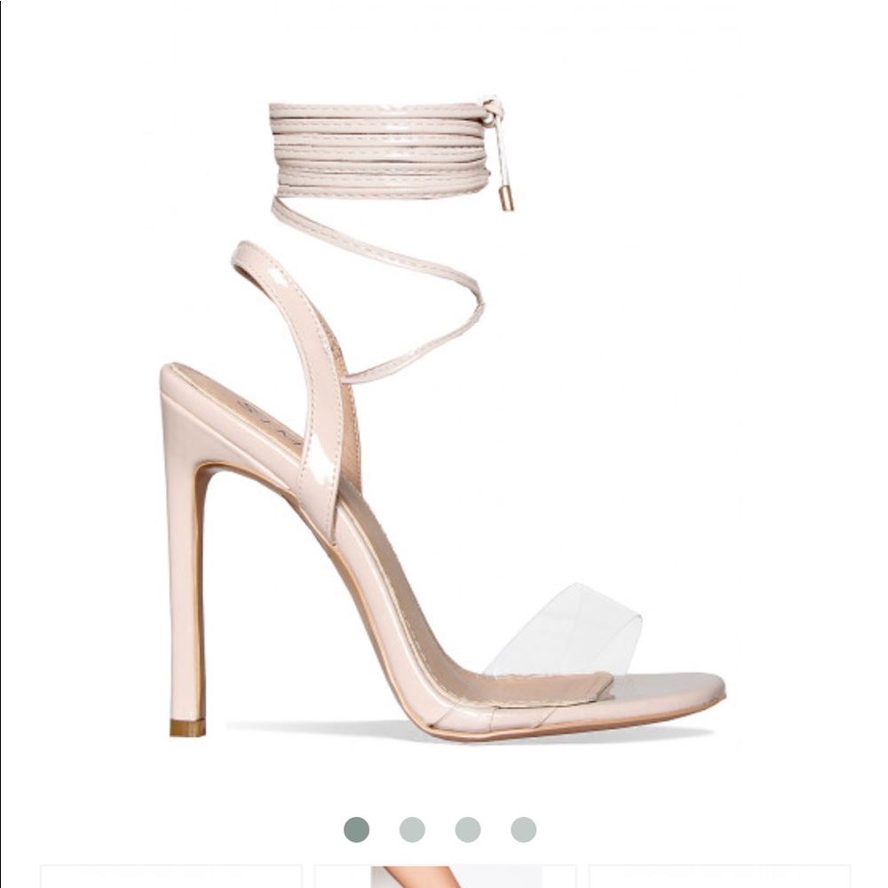 SIMMI  Ella nude patent lace up heels